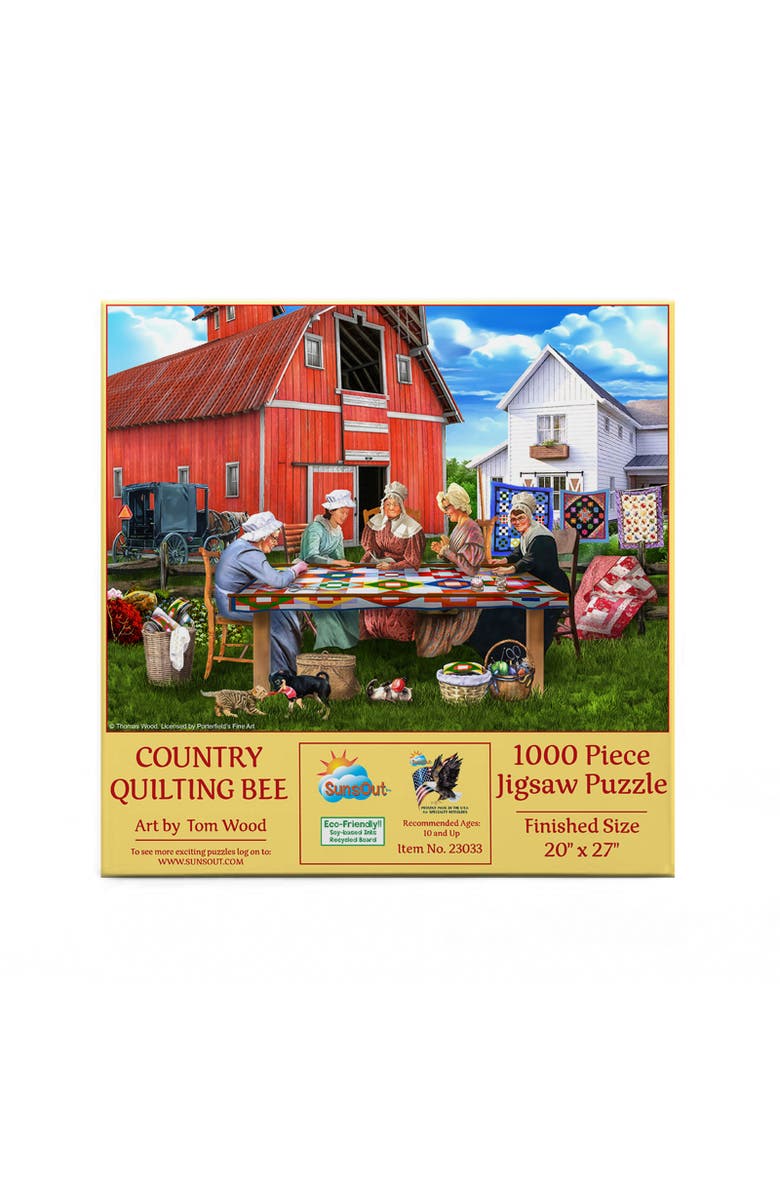 Sunsout Country Quilting Bee 1000 piece Jigsaw Puzzle for Adults, Alternate, color, Multicolor
