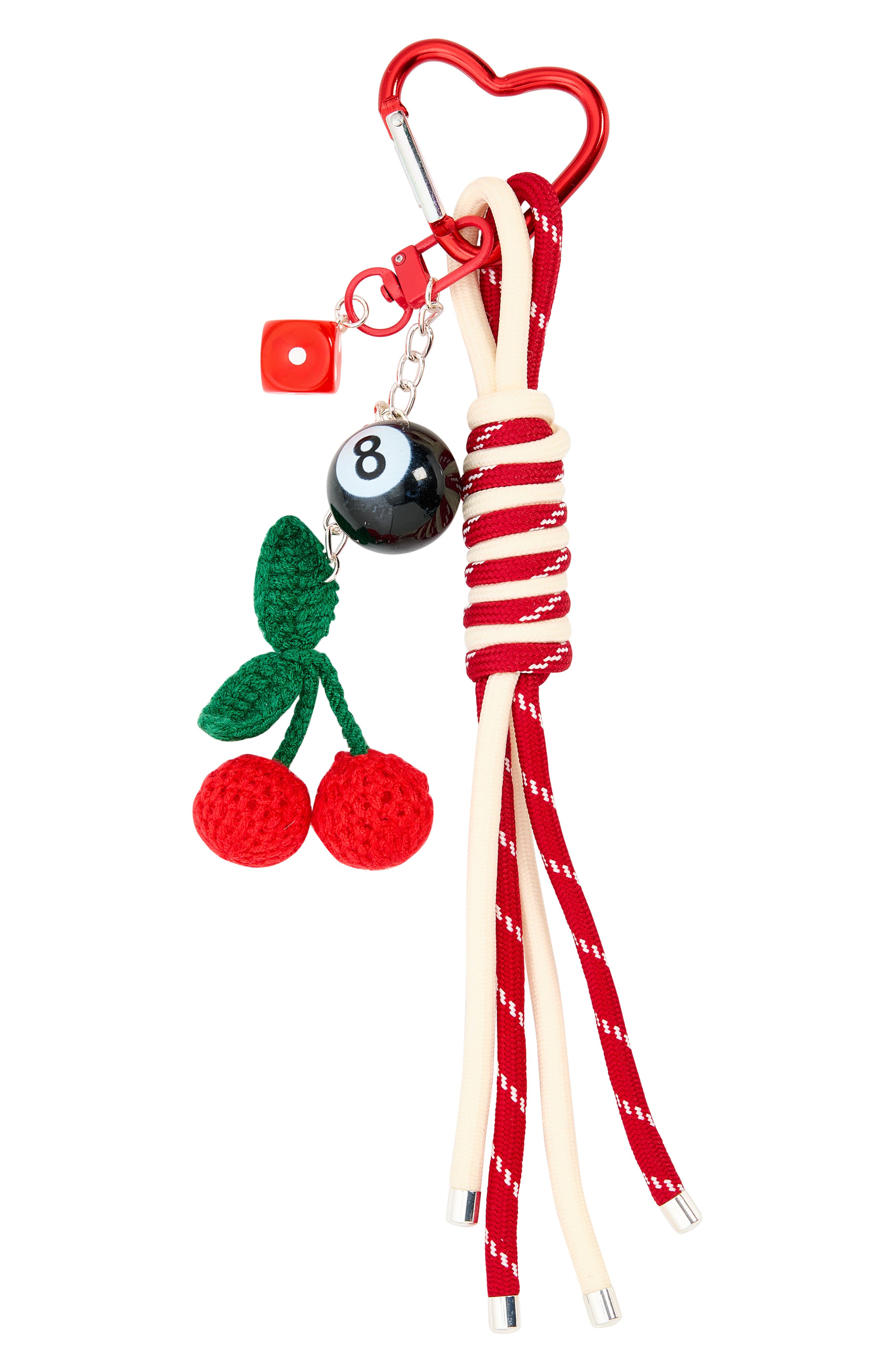 Fruit Cluster Bag Charm, Main, color, RED MULTI- SILVER