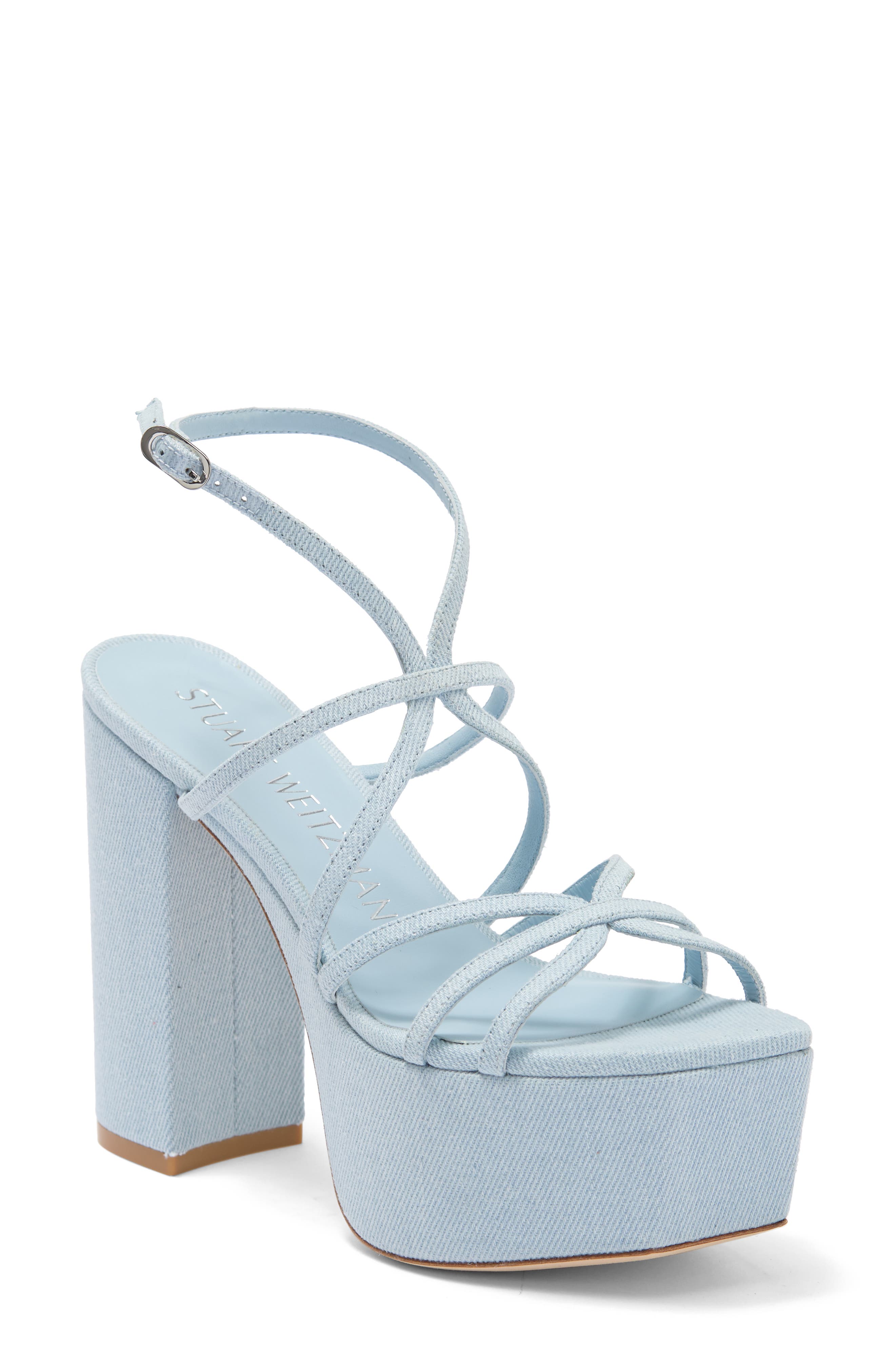 Stuart Weitzman Barelythere Square High Platform Sandal, Main, color, 