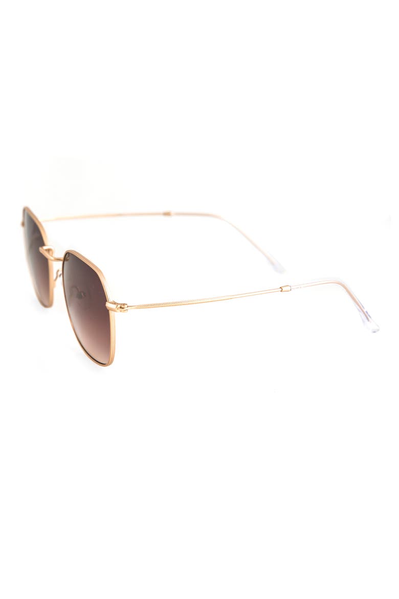 Kai 50mm Polarized Gradient Oval Sunglasses, Alternate, color, BROWN