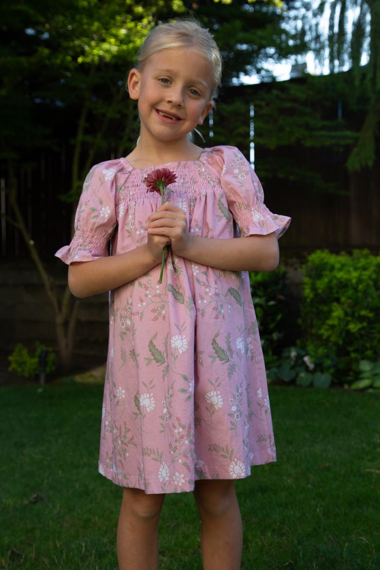 Olivia Dress with Smocking, Alternate, color, Pink & Green