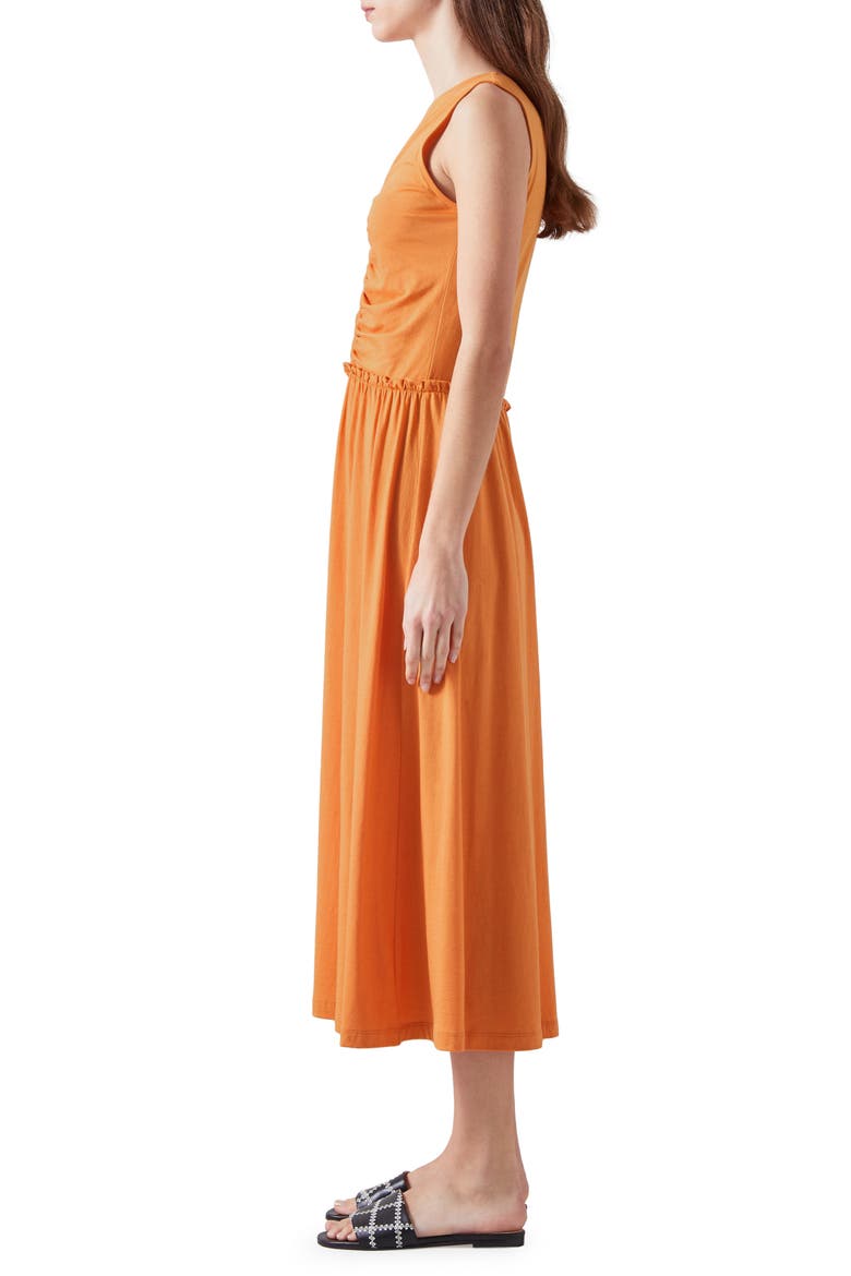 Claud Jersey Midi Dress, Alternate, color, BURNT ORANGE