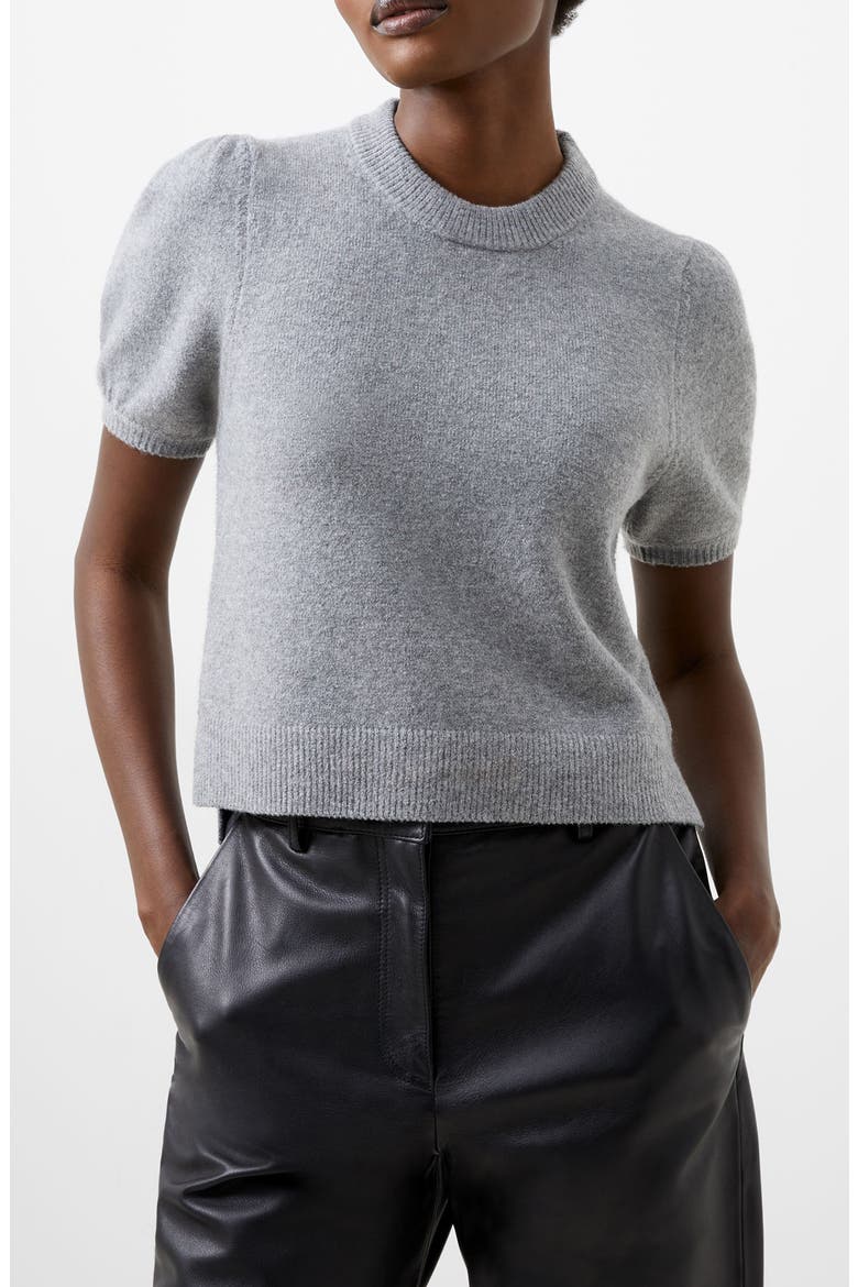 Vhari Short Sleeve Sweater, Main, color, MEDIUM GREY MELANGE