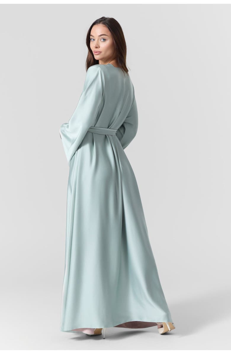 Le Fafo Luna Reversible Silk Belted Dress, Alternate, color, Pink/Green