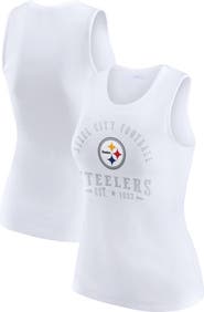 WEAR by Erin Andrews Women's WEAR by Erin Andrews White Pittsburgh Steelers Ribbed Graphic Tank Top