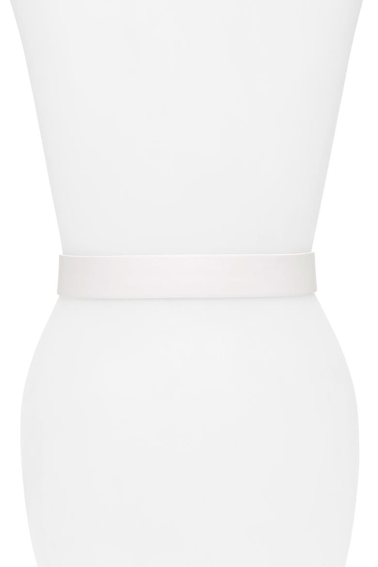 Enamel Round Buckle Belt, Alternate, color, WHITE