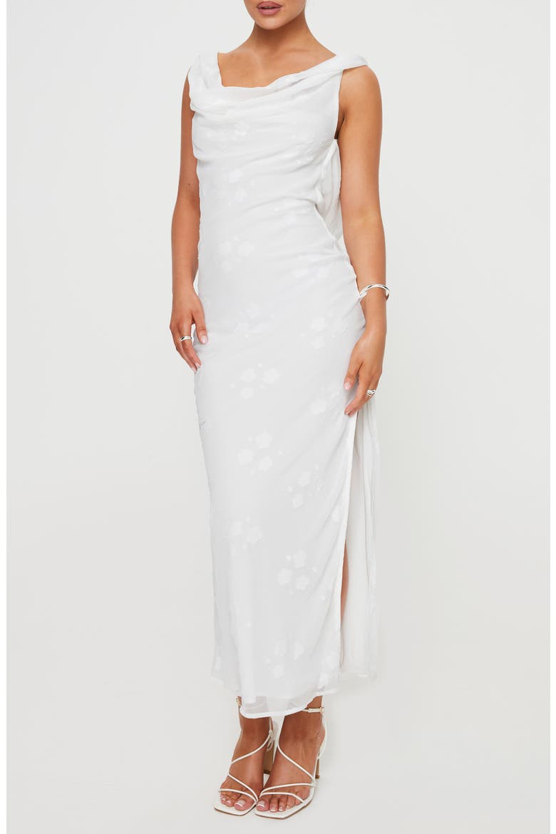 Contessa Cowl Neck Maxi Dress, Alternate, color, WHITE