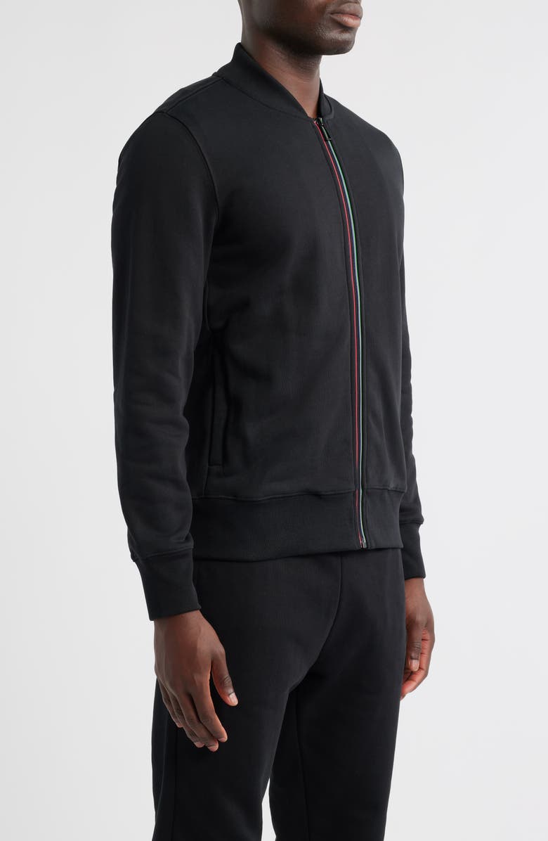 PS Paul Smith Sports Organic Cotton Zip Sweatshirt, Alternate, color, Black