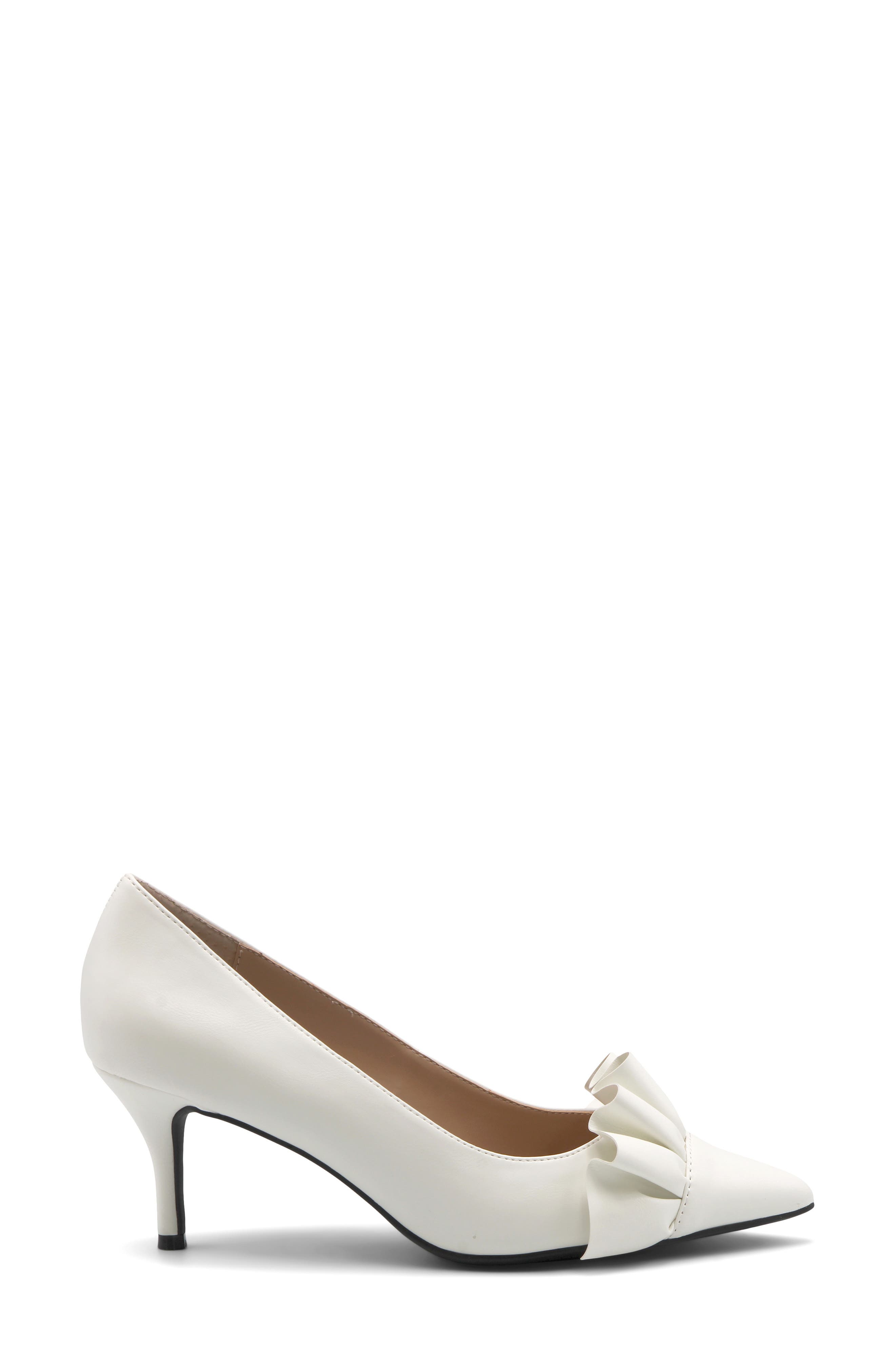 Charles David Arvine Ruffle Pump, Alternate, color, White