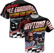 CHECKERED FLAG Men's Checkered Flag Sports Black Dale Earnhardt Daytona 500 Champion Legends T-Shirt