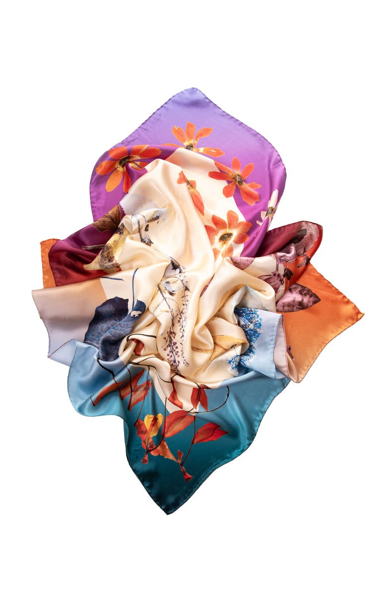 Elizabetta Cristina - Hand Rolled Silk Foulard for Women, Alternate, color, Champagne