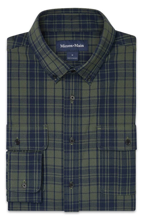 Mizzen + Main Mizzen+main Upstate Plaid Flannel Button-down Shirt In Green
