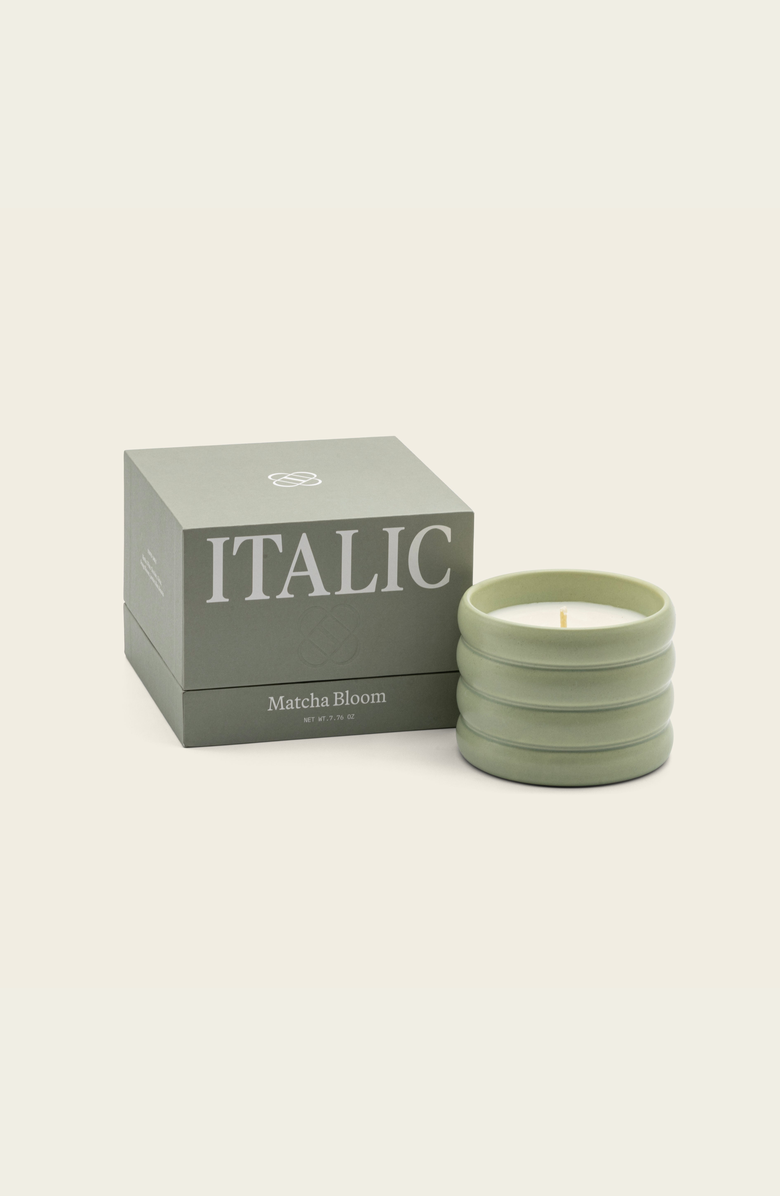 Italic Ceramic Candle, Alternate, color, Matcha Bloom