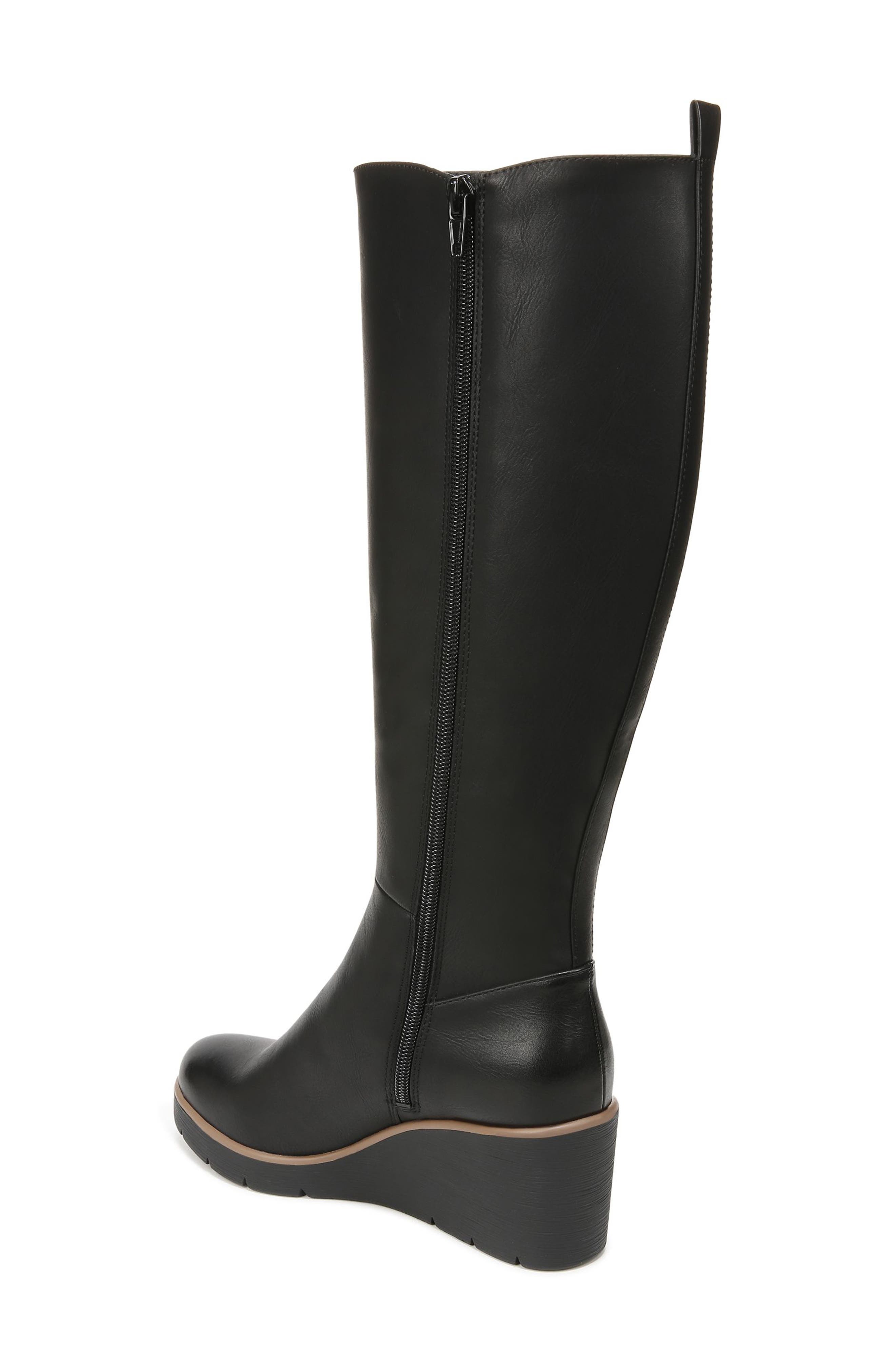 SOUL NATURALIZER Adrian Knee High Wedge Boot, Alternate, color, Black Synthetic