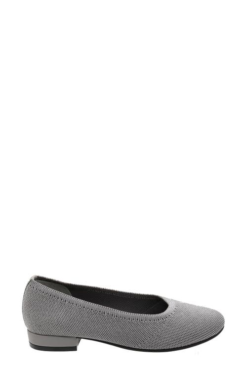 David Tate Runway Ballet Flat In Gray Metallic