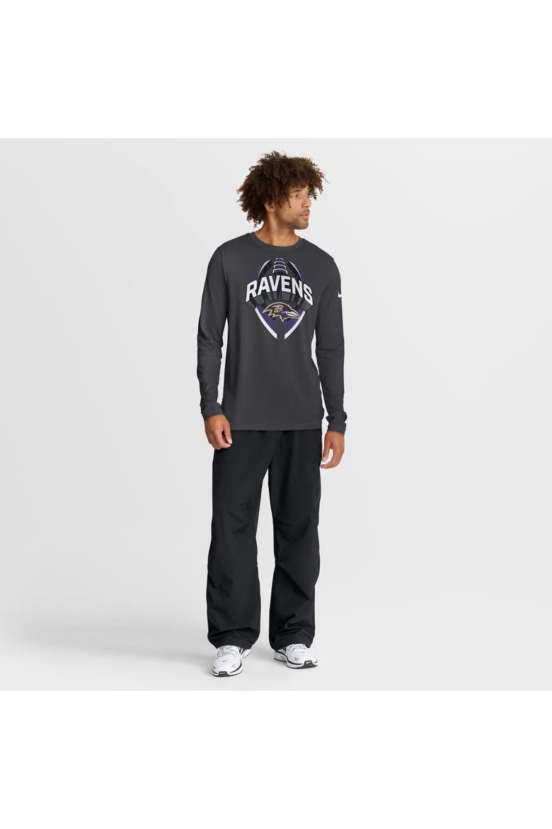Men's Nike Anthracite Baltimore Ravens Primetime Legend Icon Performance Long Sleeve T-Shirt, Alternate, color, Anthracite