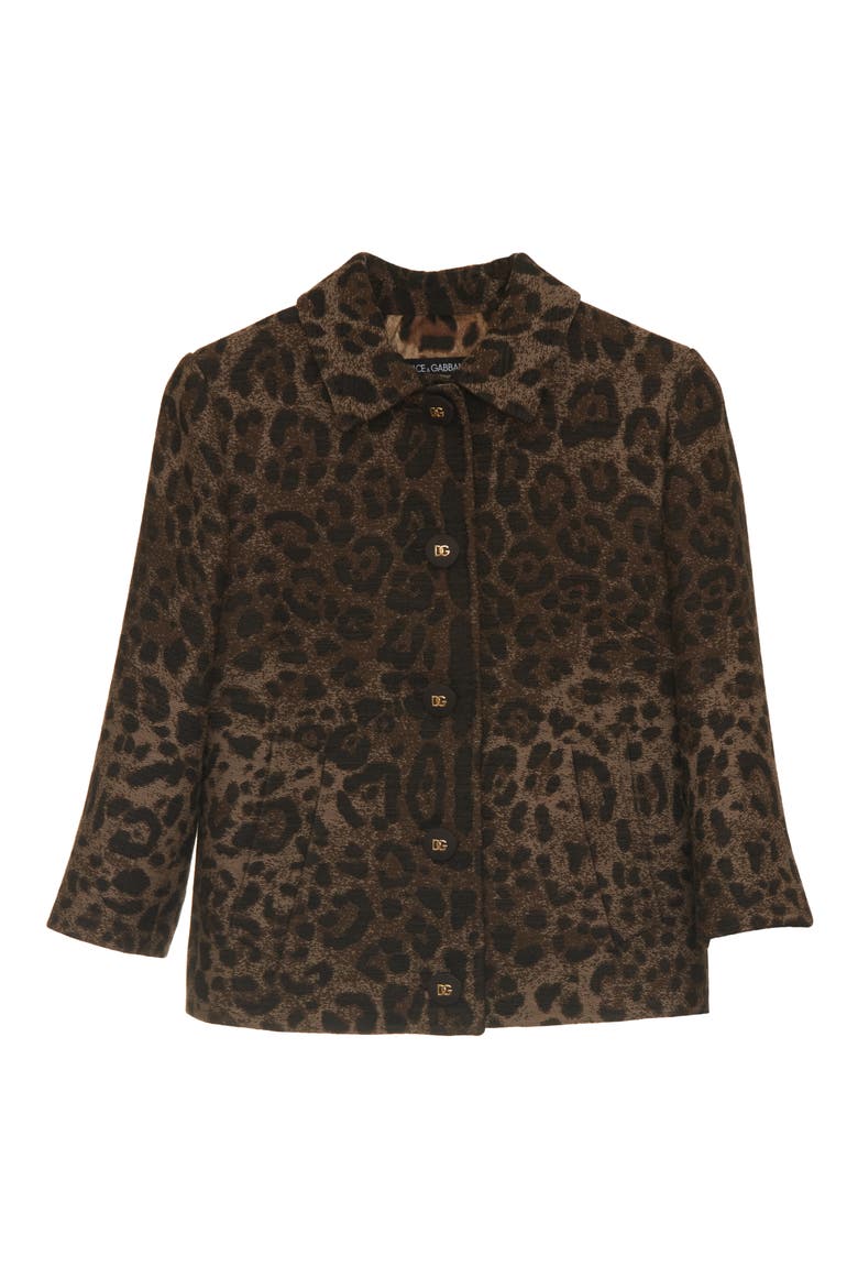 Leopard Print Jacquard Crop Jacket, Alternate, color, PRINT LEO
