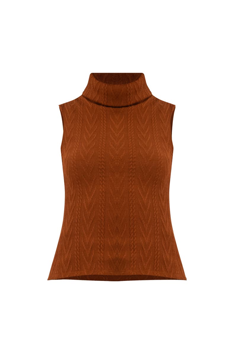 IVONNE High Neck Sleeveless Knit Top, Alternate, color, Brown