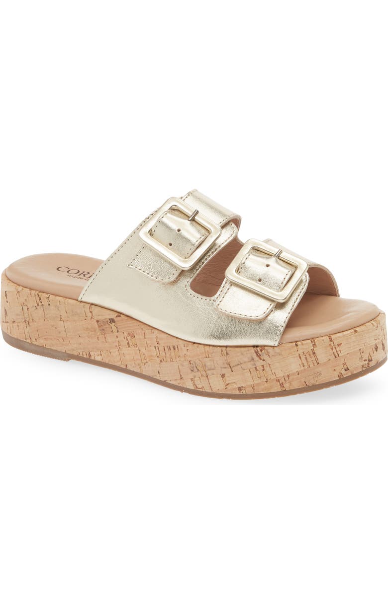 Cordani Karson Platform Slide Sandal, Main, color, Soft Gold