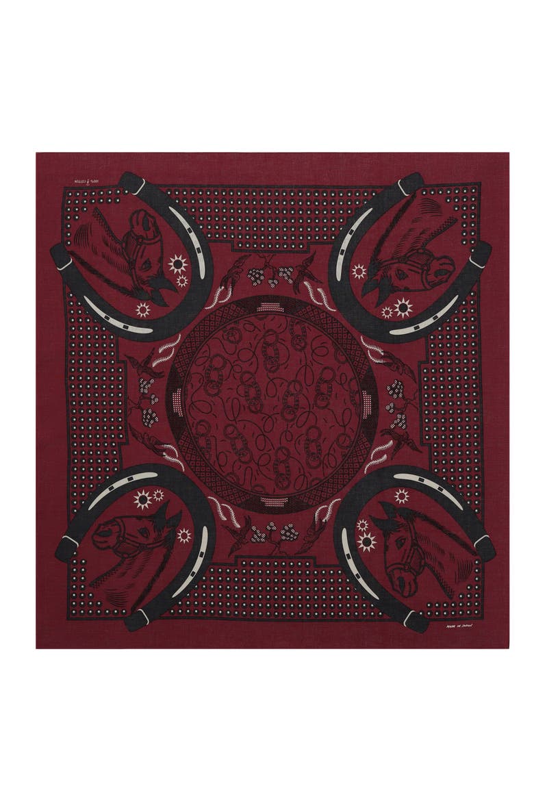 Bordeaux Horses Bandana, Main, color, Burgundy