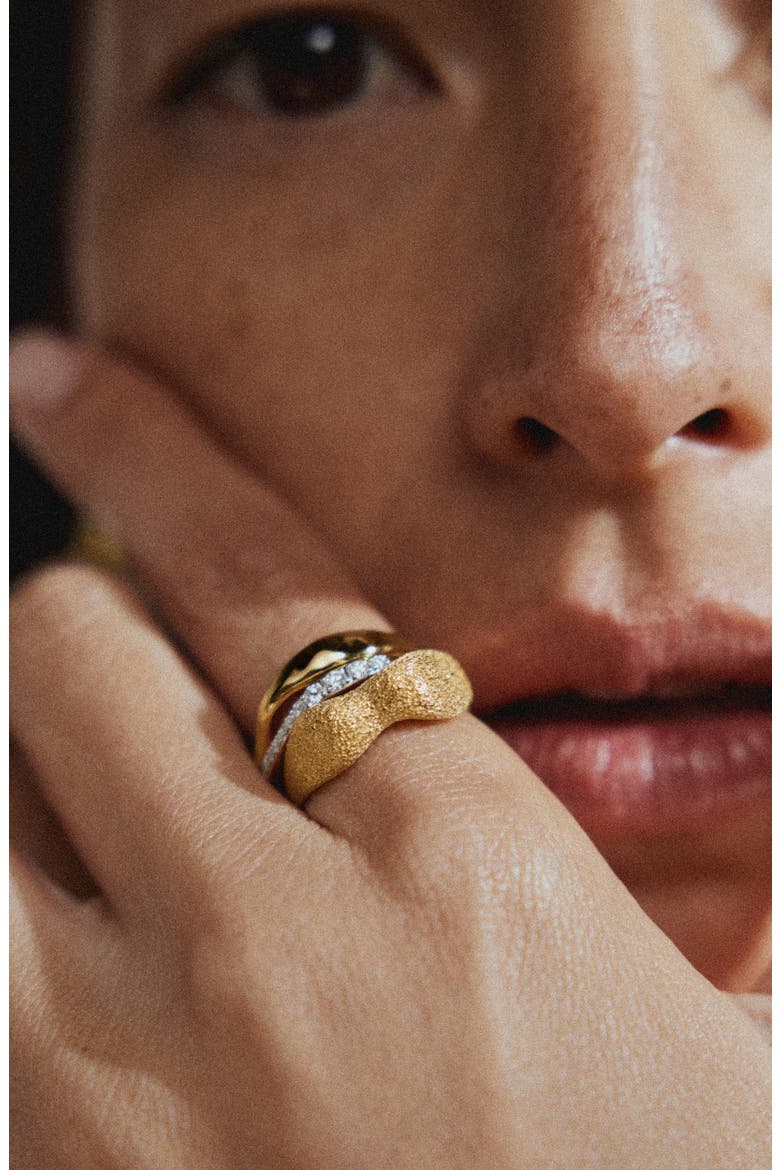 Riva Pavé Lab Grown Diamond Ring, Alternate, color, 18CT GOLD VERMEIL / LAB DIA
