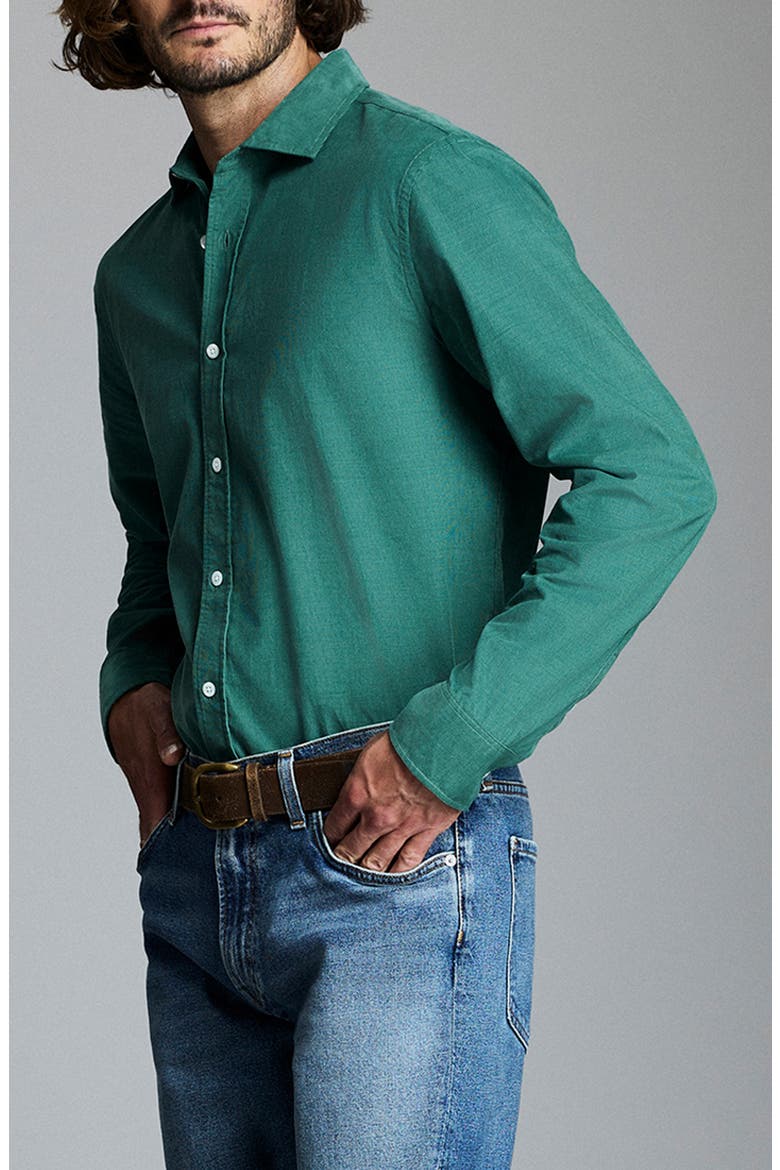Cedar Corduroy Button-Up Shirt, Alternate, color, DARK FOREST