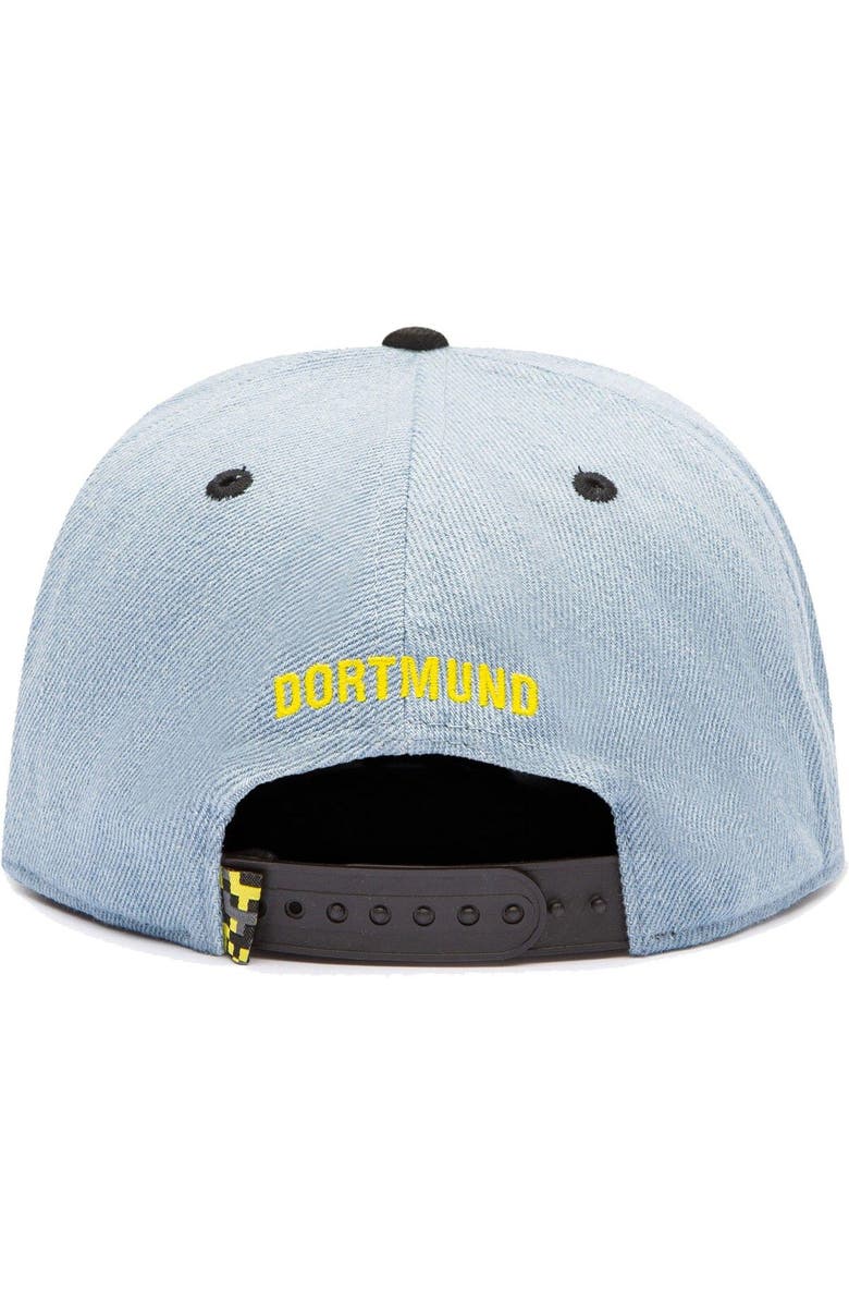 FAN INK Men's Denim/Black Borussia Dortmund Nirvana Snapback Hat, Alternate, color, 