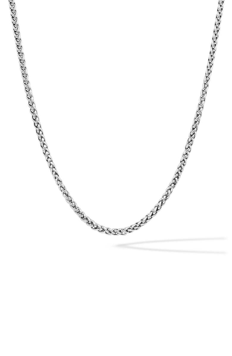 Vincero Men's Wheat Chain Necklace, Main, color, Silver