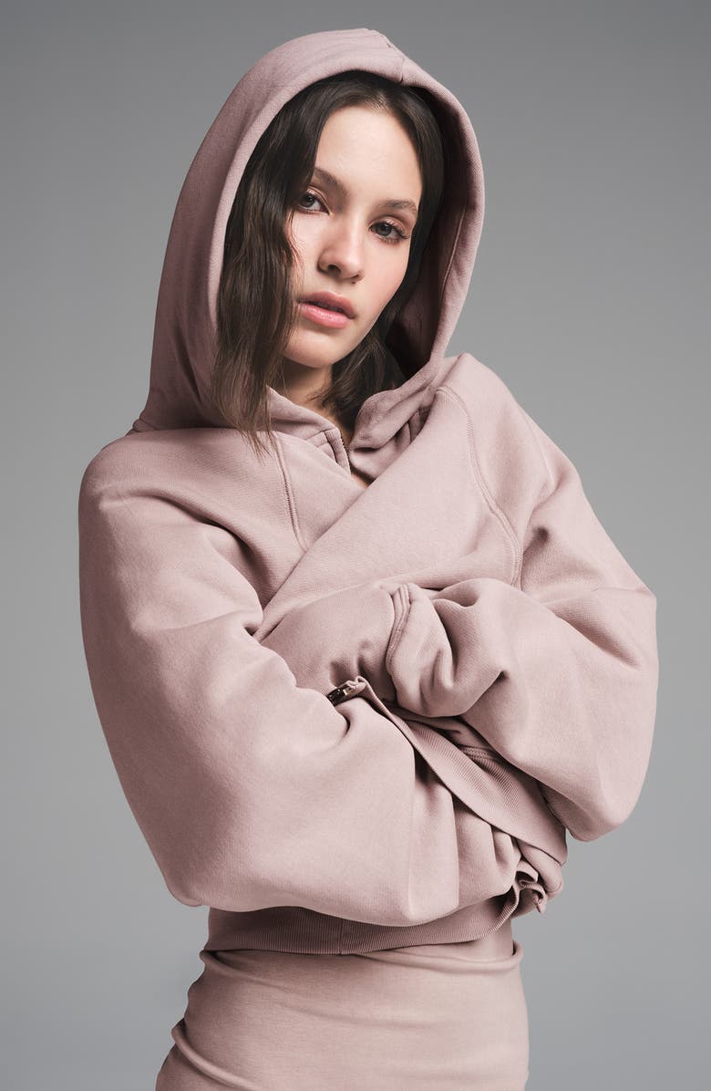 SKIMS Relaxed French Terry Zip Hoodie, Alternate, color, 