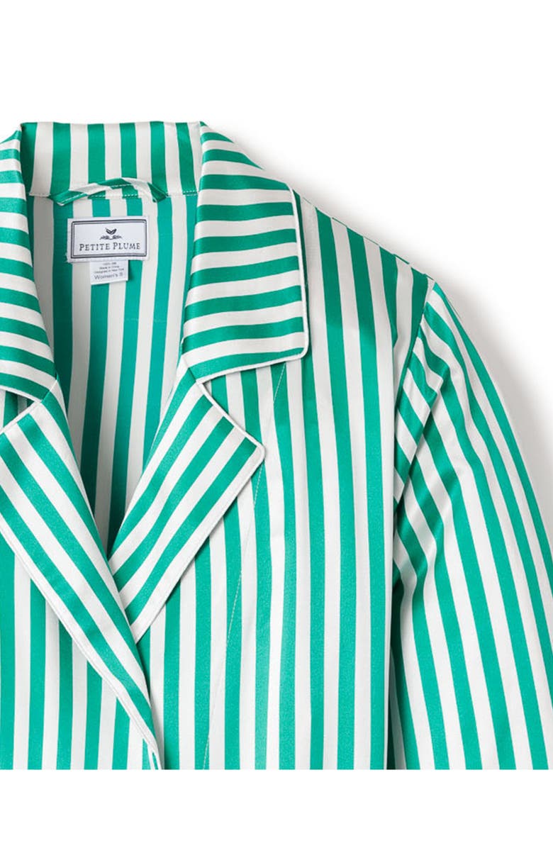 Petite Plume Stripe Silk Robe, Alternate, color, 