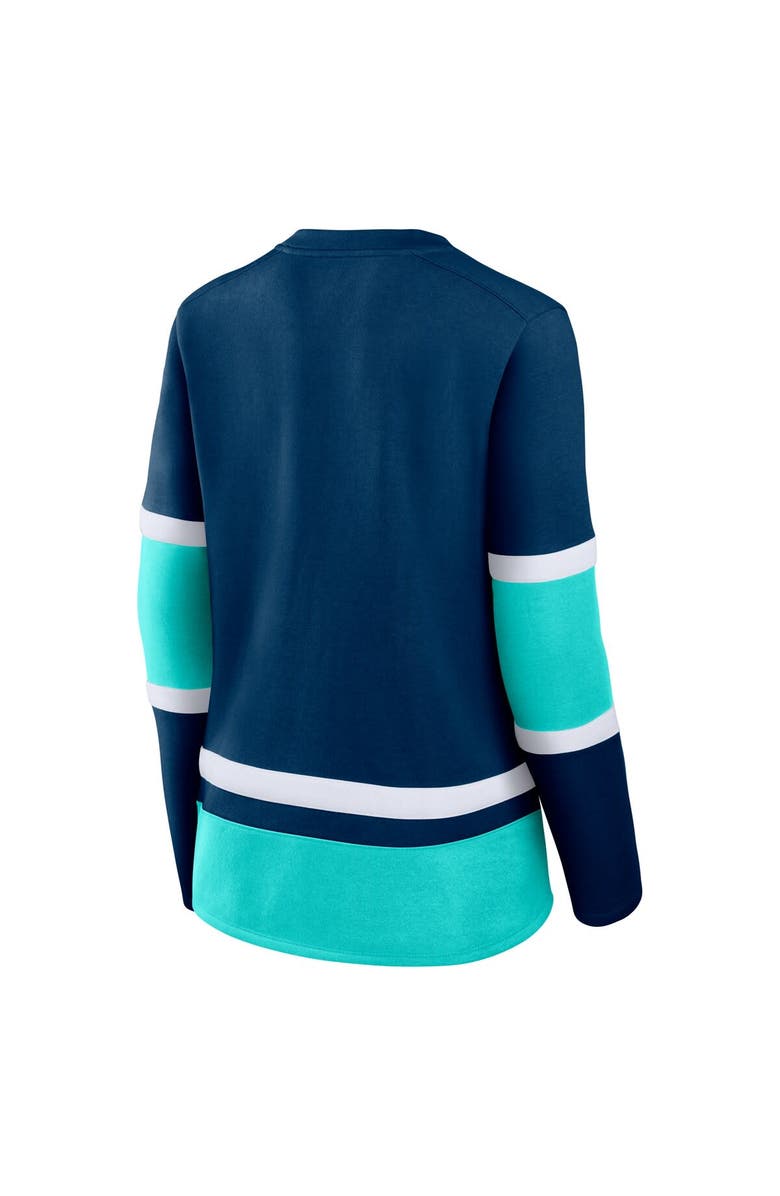 FANATICS Women's Fanatics Deep Sea Blue  Seattle Kraken Prime Time Lace-Up Long Sleeve T-Shirt, Alternate, color, 