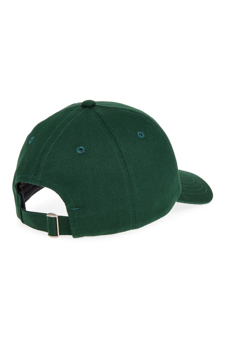 Chainstitch Logo Embroidered Adjustable Baseball Cap, Alternate, color, DARK GREEN