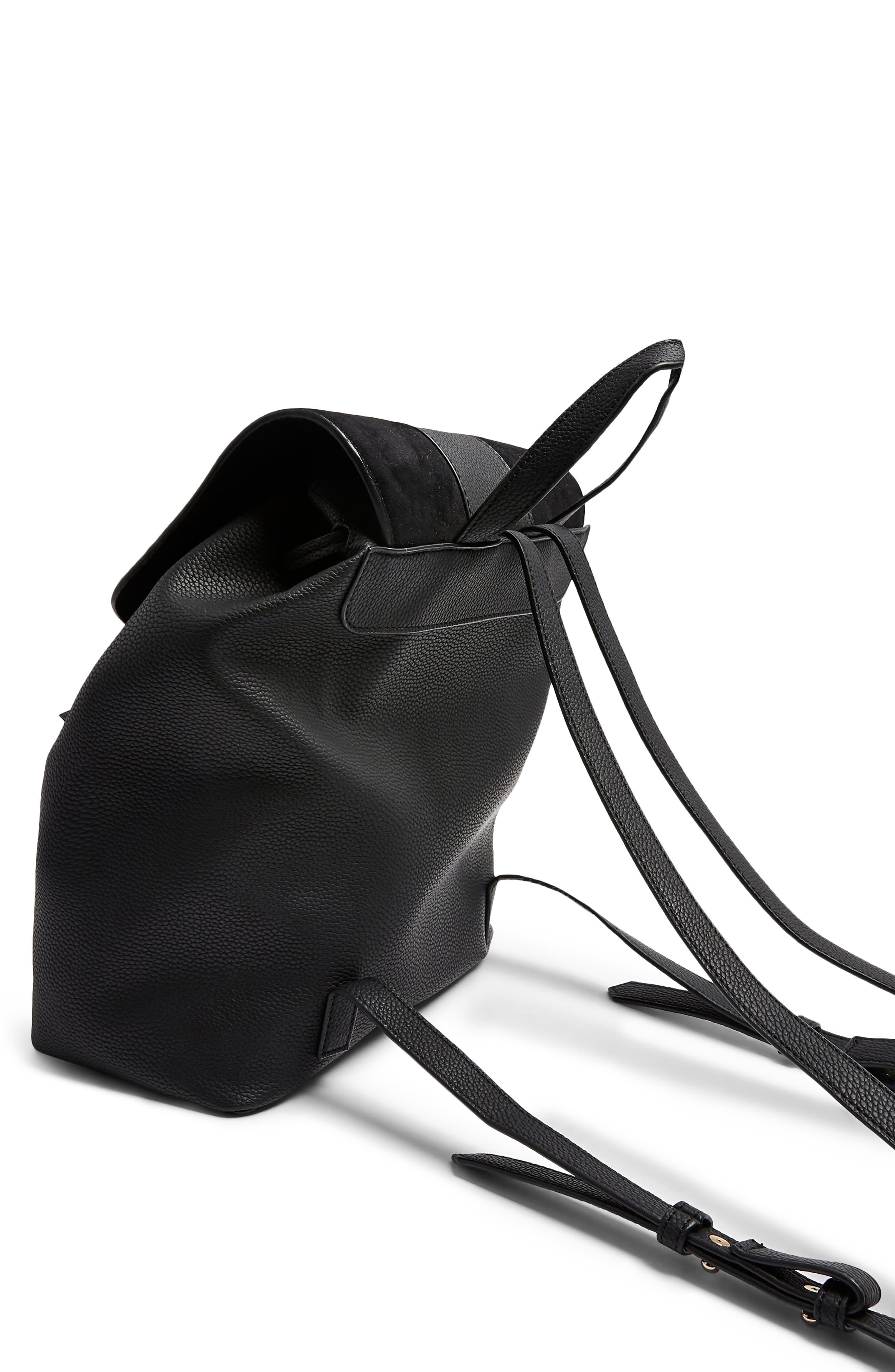 Topshop Burst Faux Leather Backpack, Alternate, color, 