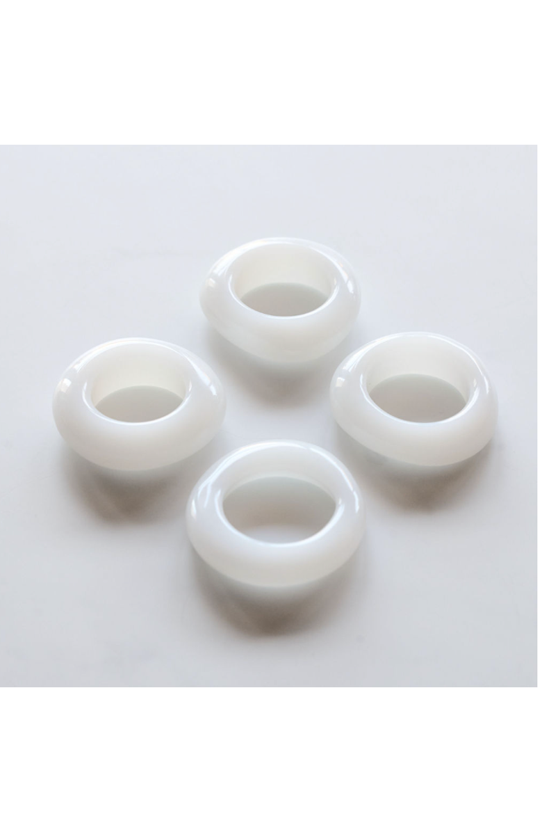 Goldie Home Napkin Rings, Main, color, White