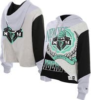 New Era Women's New Era  New York Liberty Upcycled Color Block Cropped Boxy Hoodie