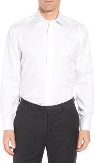David Donahue Horizontal Twill Regular Fit Tuxedo Shirt