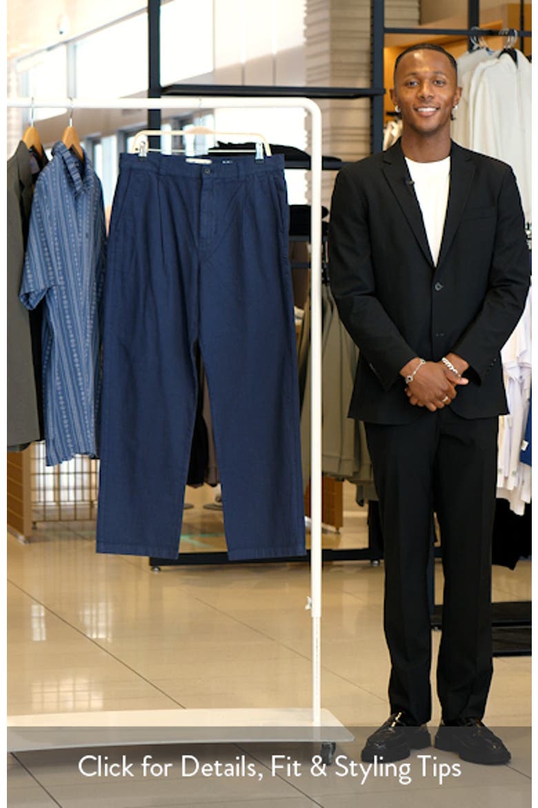 Pleated Relaxed Straight Leg Cotton & Hemp Pants video