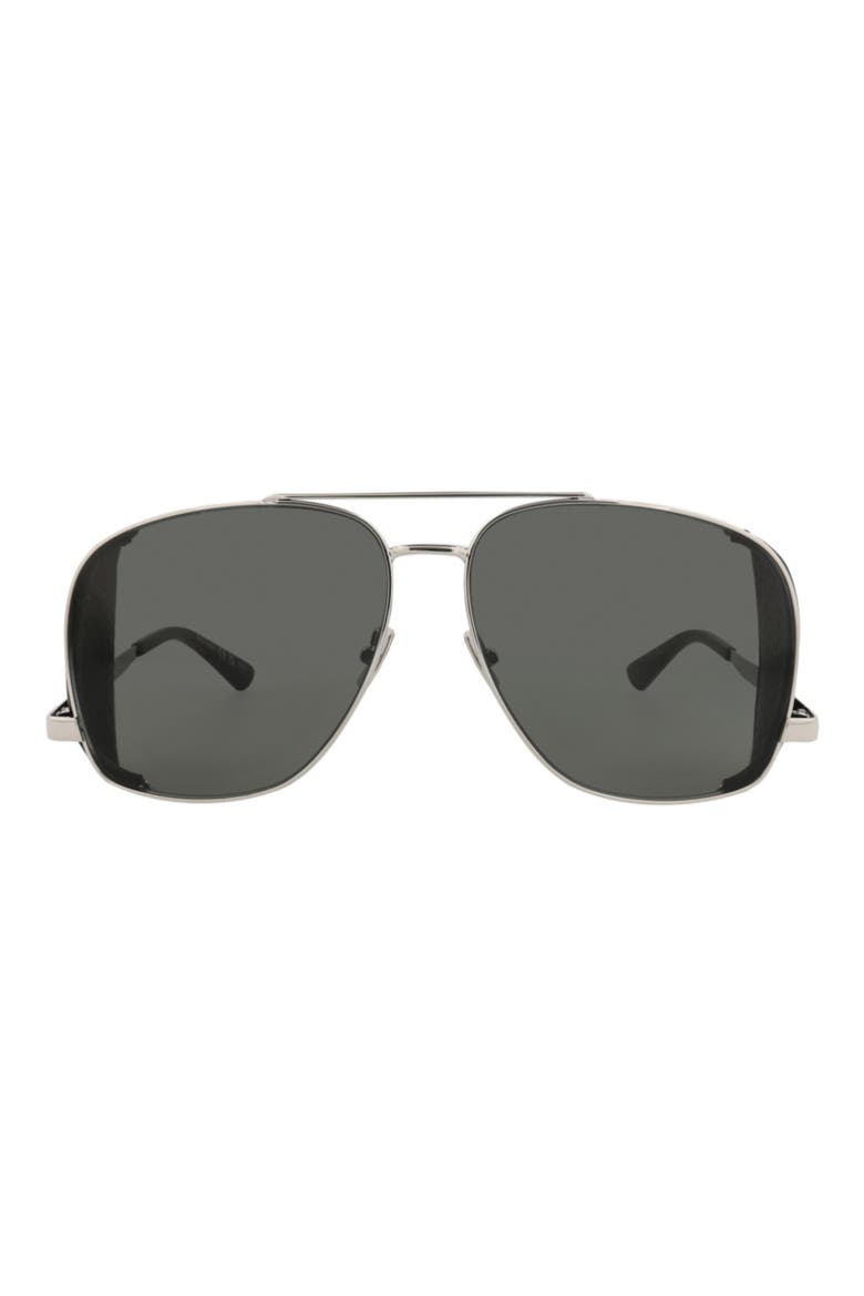 59mm Polarized Aviator Sunglasses, Main, color, SILVER SILVER GREY