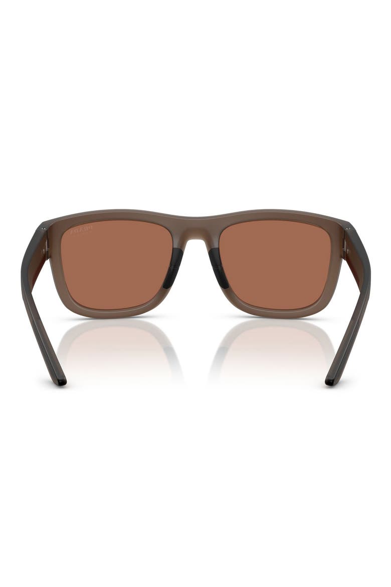 56mm Pillow Sunglasses, Alternate, color, TRANSPARENT BROWN / BROWN