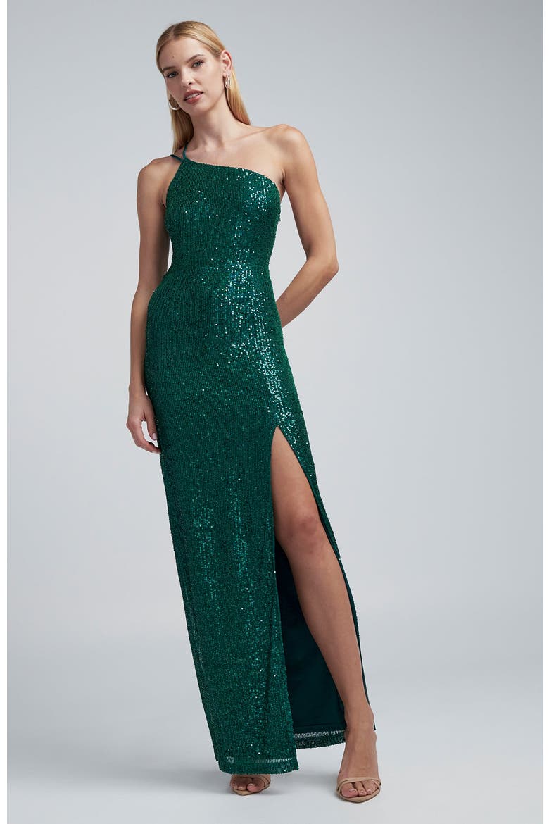 Boston Maxi Dress, Main, color, Emerald Sequin