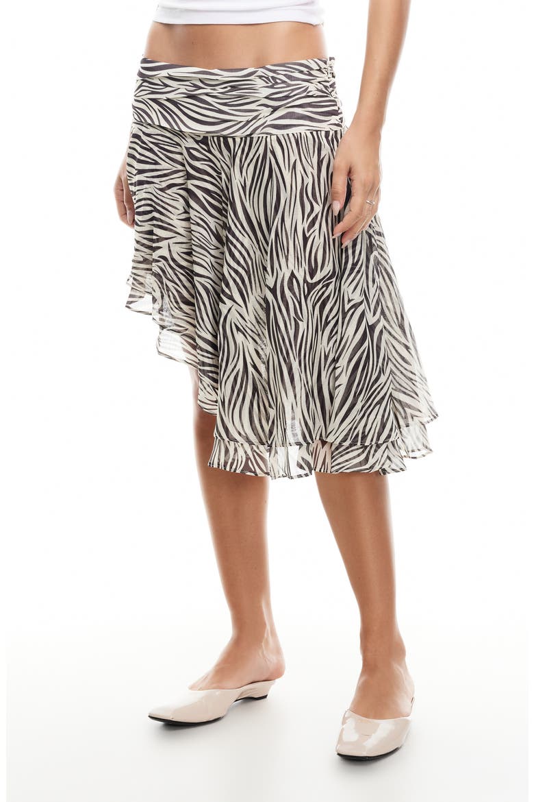 Legacy Chiffon Midi Skirt, Alternate, color, ZEBRA