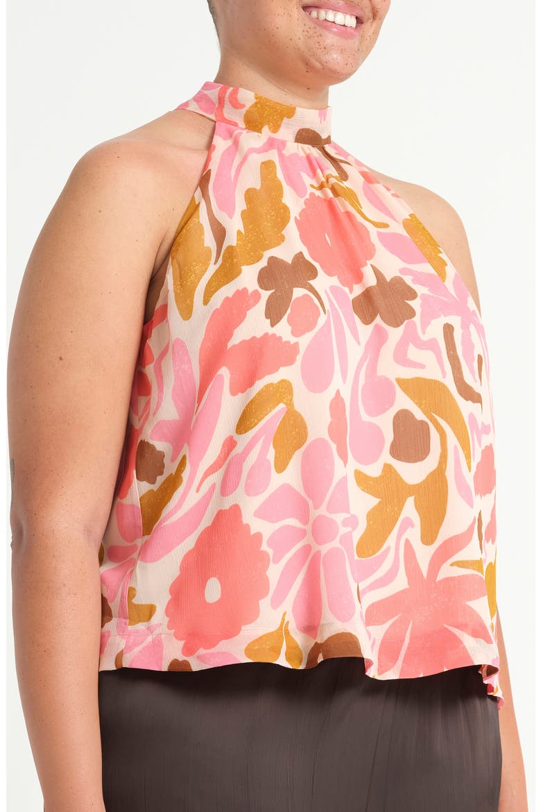 Luciana Print Sleeveless Chiffon Top, Alternate, color, SEPIA FLORALS