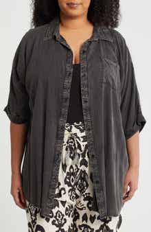 BOHO ME Short Sleeve Button-Up Shirt