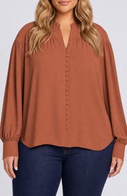 NYDJ Anika Long Sleeve Recycled Polyester Top