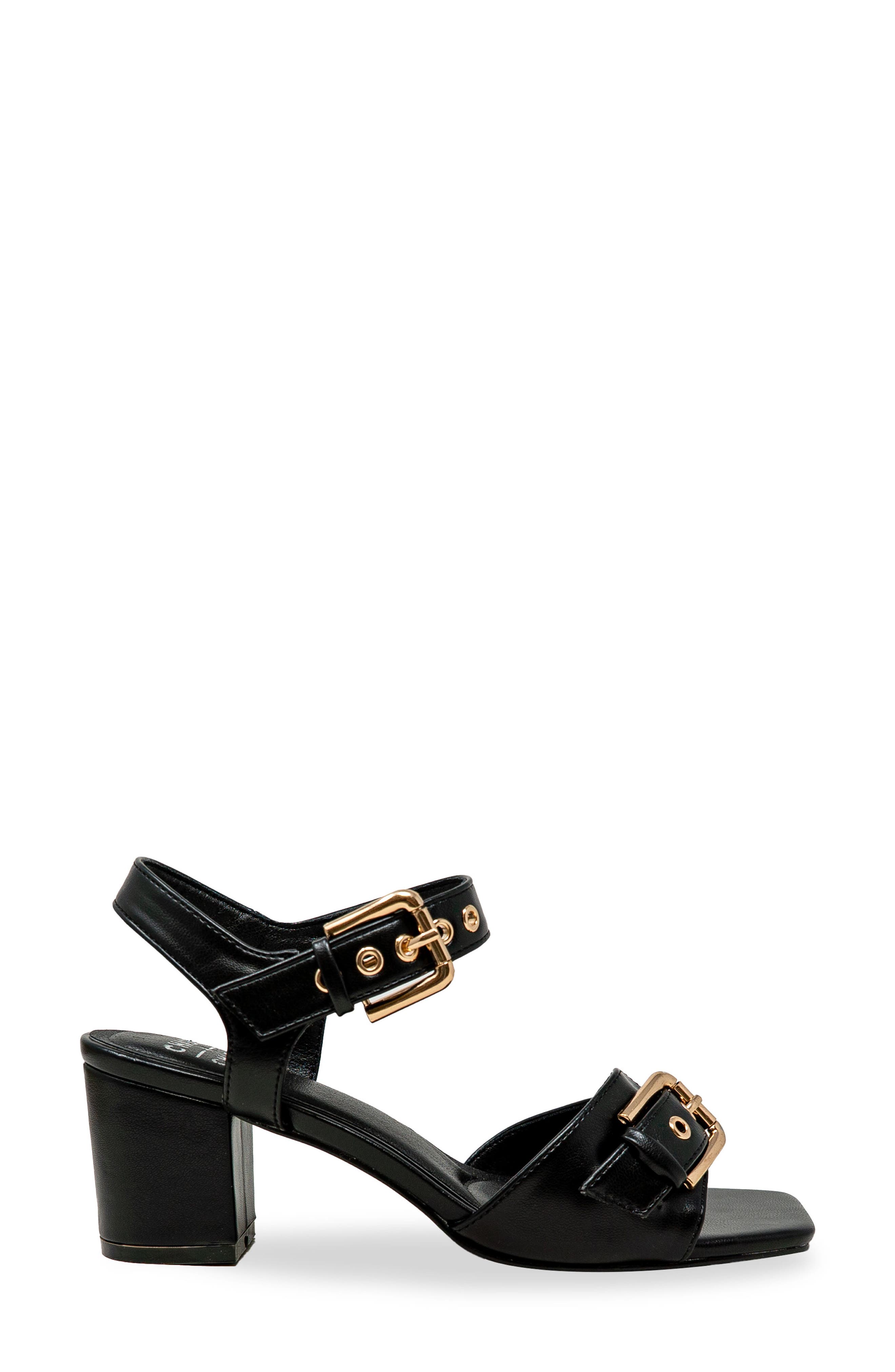 CHASE AND CHLOE Darwyn Double Buckle Sandal, Alternate, color, Black