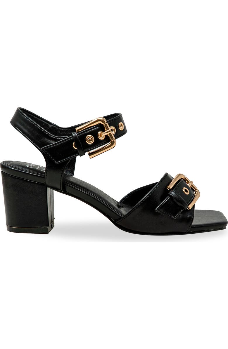 CHASE AND CHLOE Darwyn Double Buckle Sandal, Alternate, color, Black