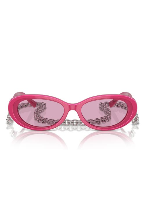 Tiffany & Co . 54mm Oval Sunglasses With Chain In Multi