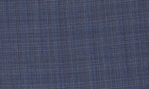 Jack Victor Engel Grid Print Blue Wool Suit