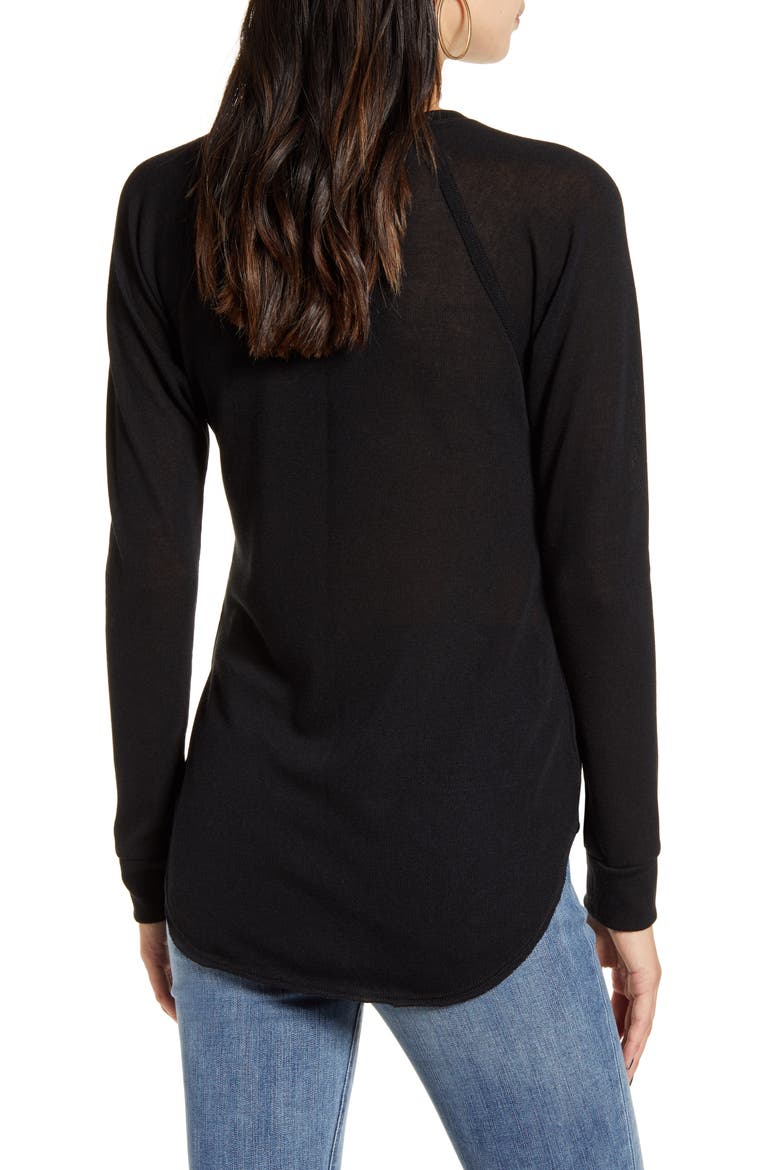 Curved Hem Tee, Alternate, color, BLACK