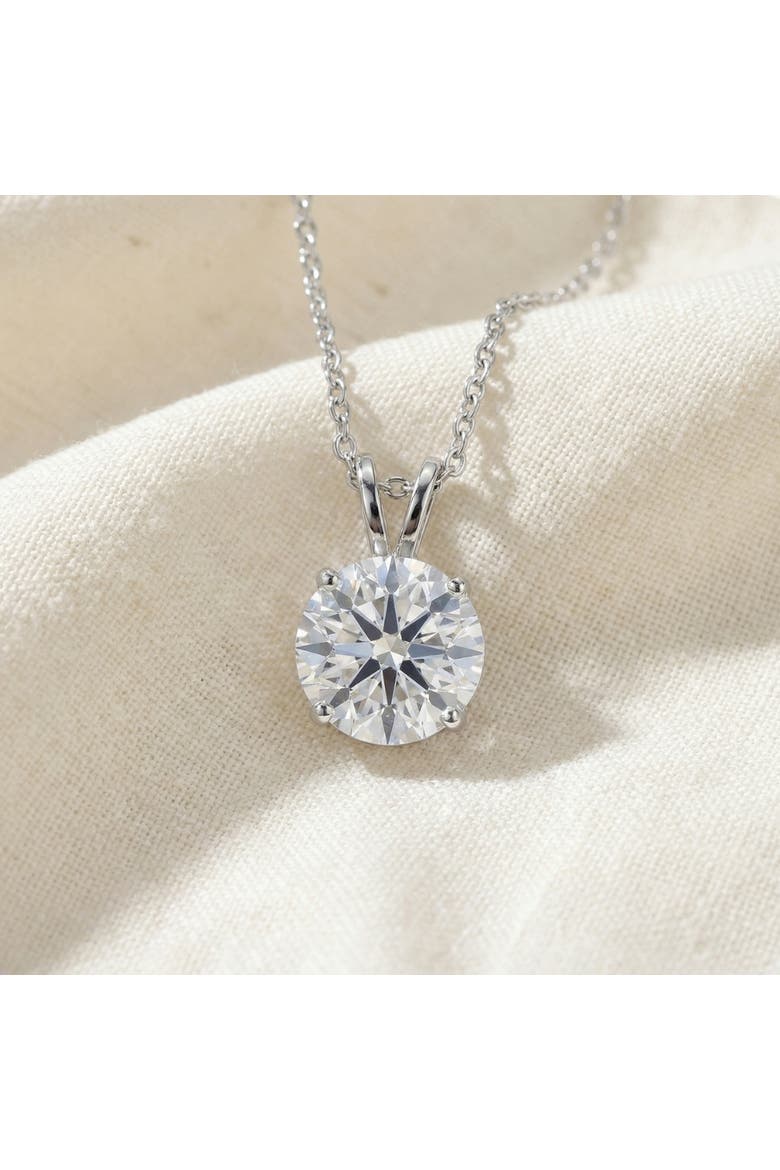 Certified 3.00Ct Diamond Pendant 14k Gold Lab Grown Necklace, Alternate, color, 14k White Gold